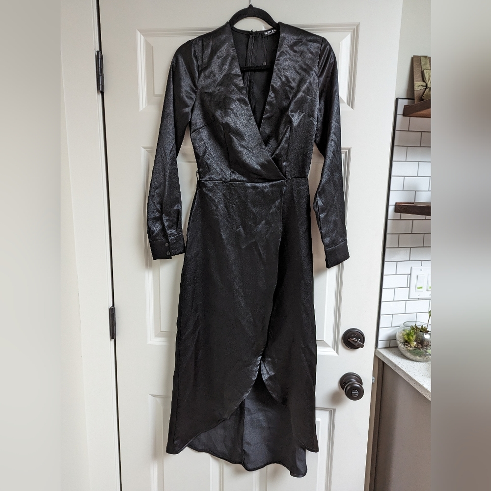 Nastygal black midi maxi dress